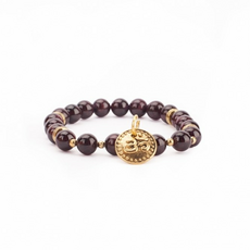 Bracciale Mala con Om e perline di granito